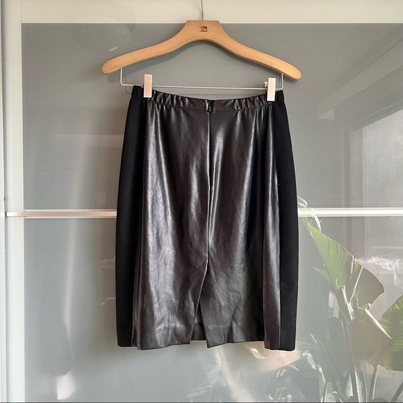 Babaton Vegan Leather Panelled Skirt - Picture 2 of 5
